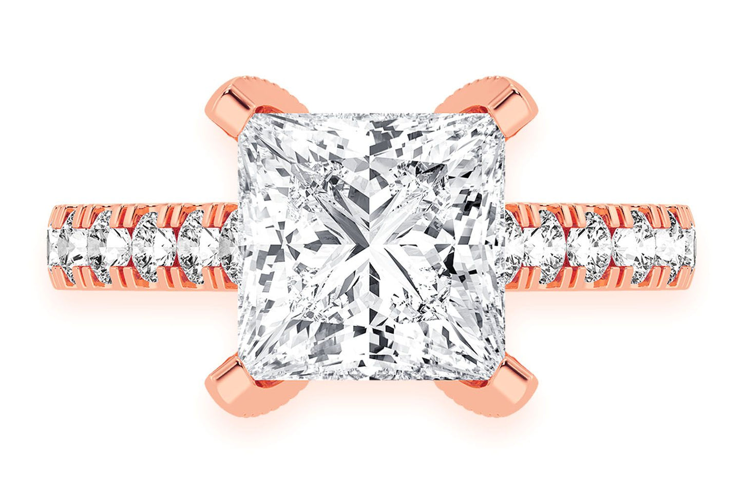 THINN - 3.00CT PRINCESS CUT - DIAMOND ENGAGEMENT RING