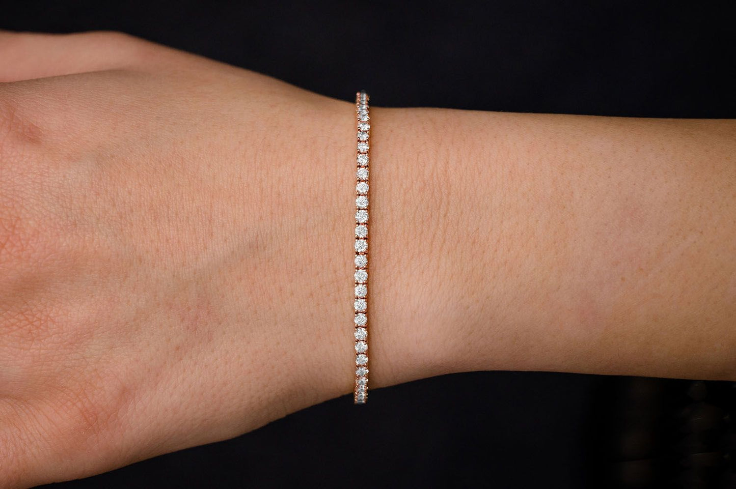 6PT PRONG SET DIAMOND TENNIS BRACELET 14K SOLID GOLD 4.60CTW