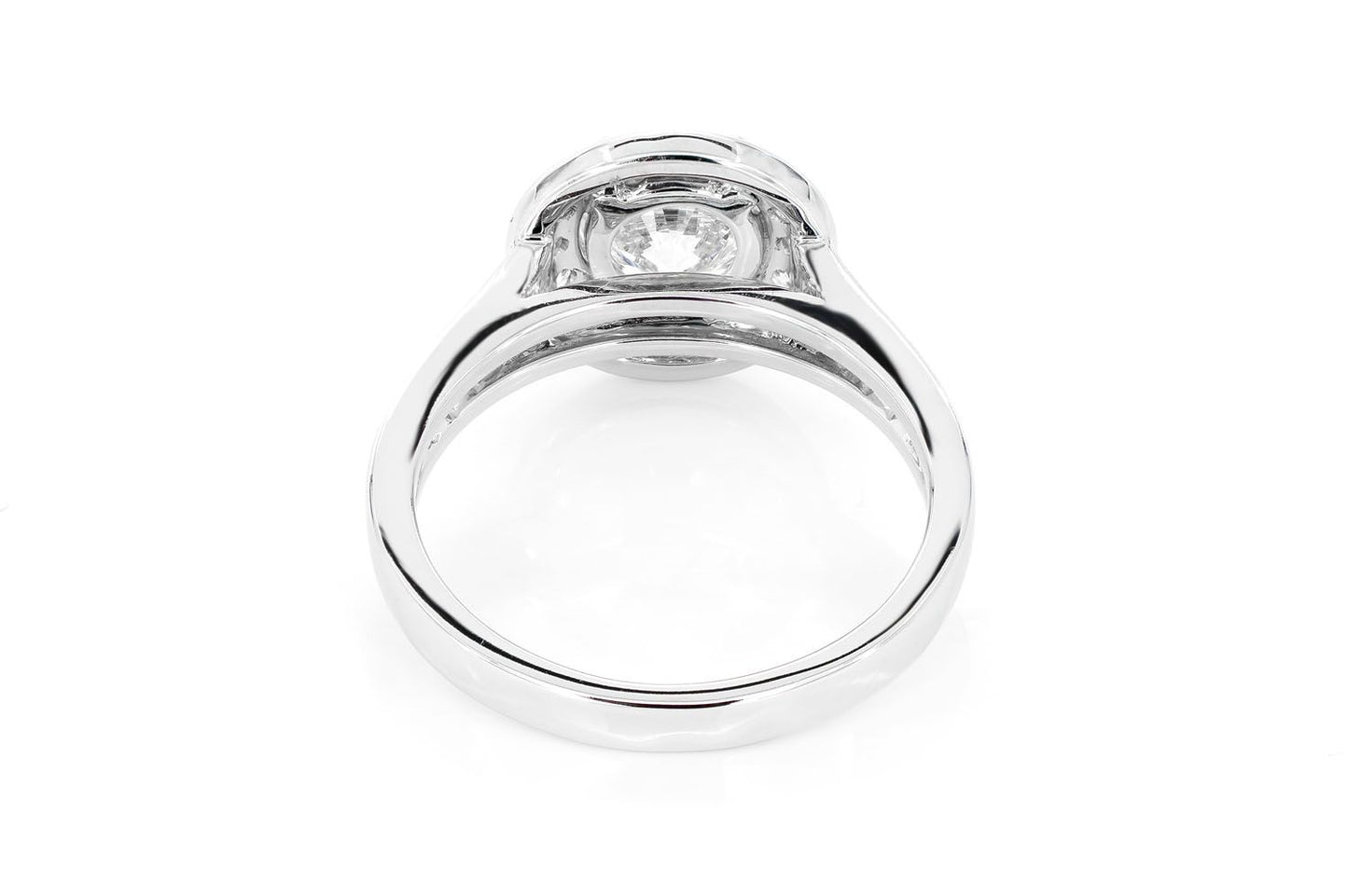 1.00CT ROUND SOLITAIRE - MILGRAIN HALO RING - ENGAGEMENT RING