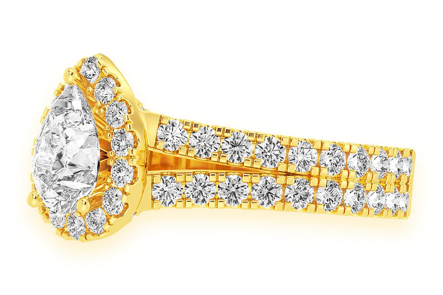 SFINX - SOLITAR CU PARĂ 1.00CT - SCALLOP DESPĂRTAT PE DOUĂ RÂNDURI - INEL DE LOGODNĂ CU DIAMANT