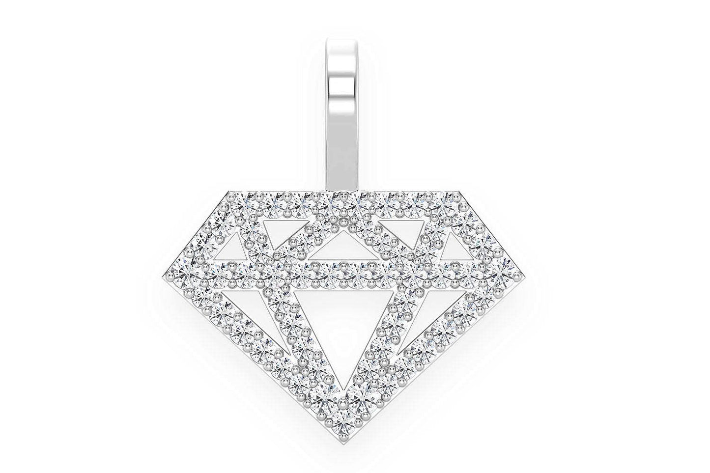 DIAMOND SILHOUETTE PENDANT 14K SOLID GOLD .35CTW