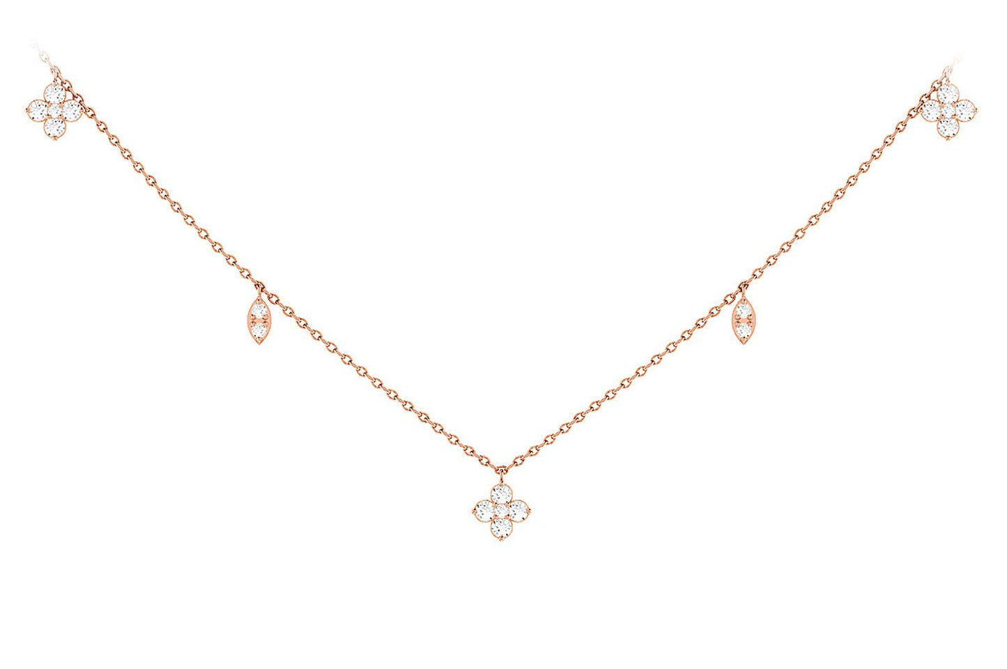 COLIER CLOVER DIAMOND STATION AUR MASIV DE 14K 0.25CT