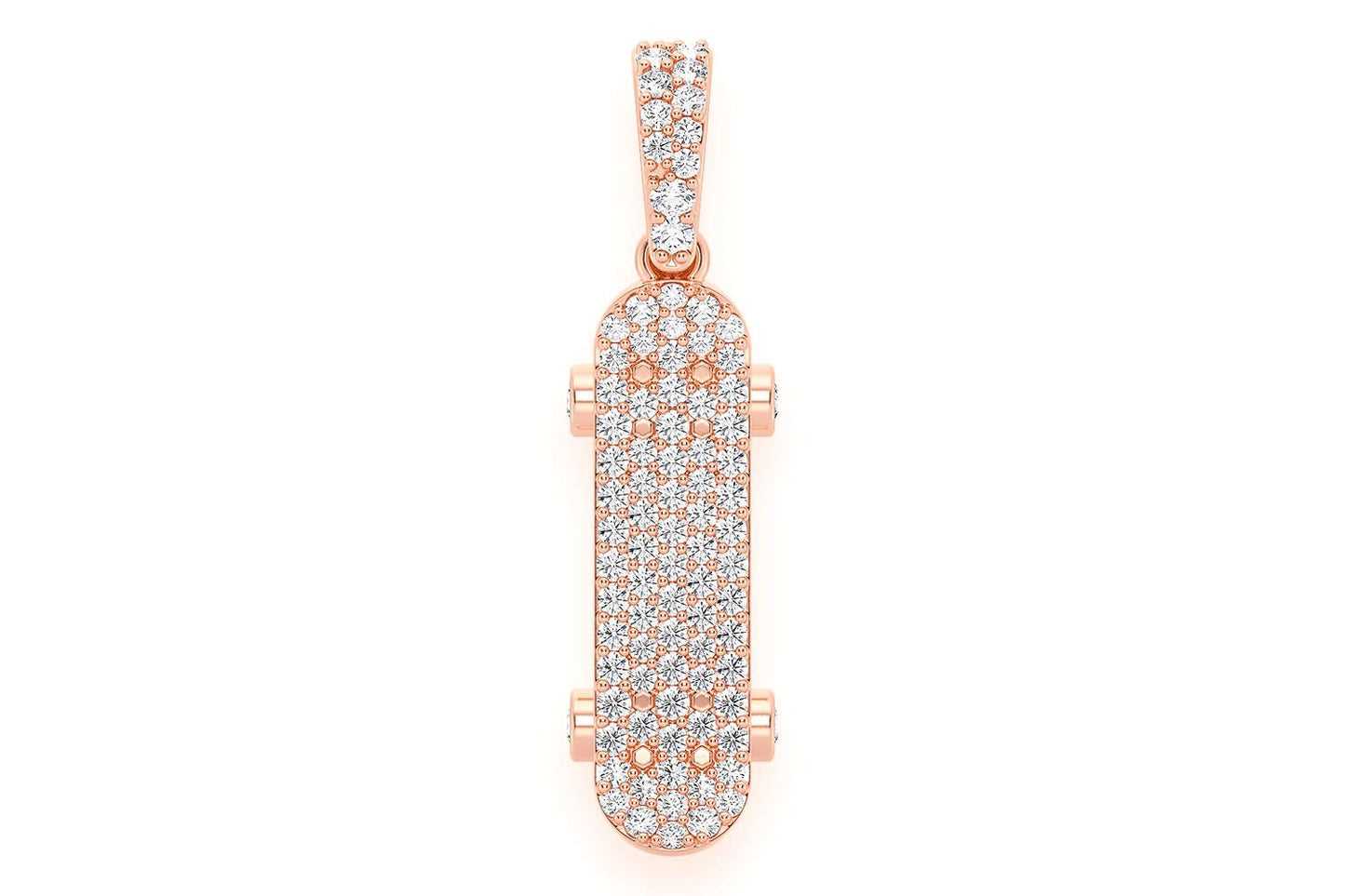 PANDANT CU DIAMANT SKATEBOARD, AUR MASIV DE 14K, 0.35CT