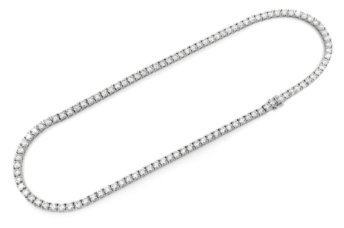 50PT PRONG SET DIAMOND TENNIS NECKLACE 22IN 14K SOLID GOLD 55.00CTW