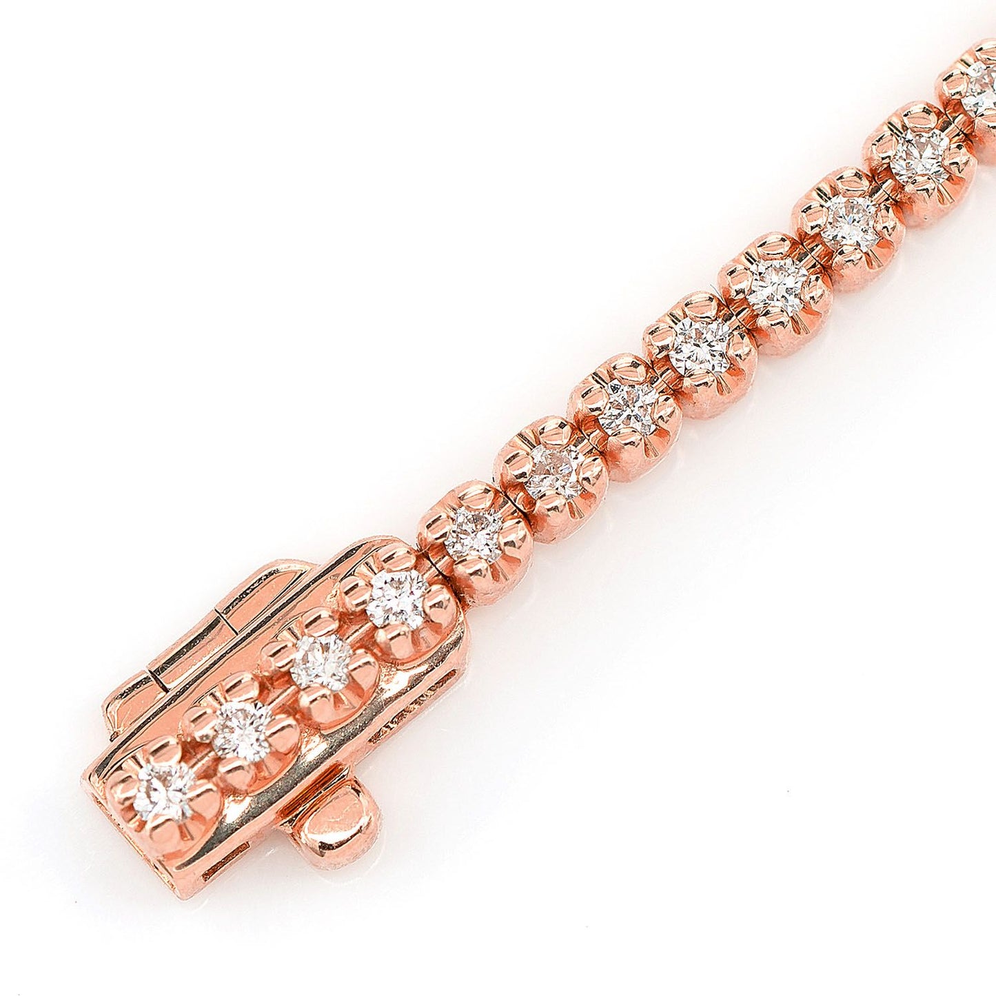 DIAMOND CROWN SET LINK BRACELET 14K SOLID GOLD 1.00CTW