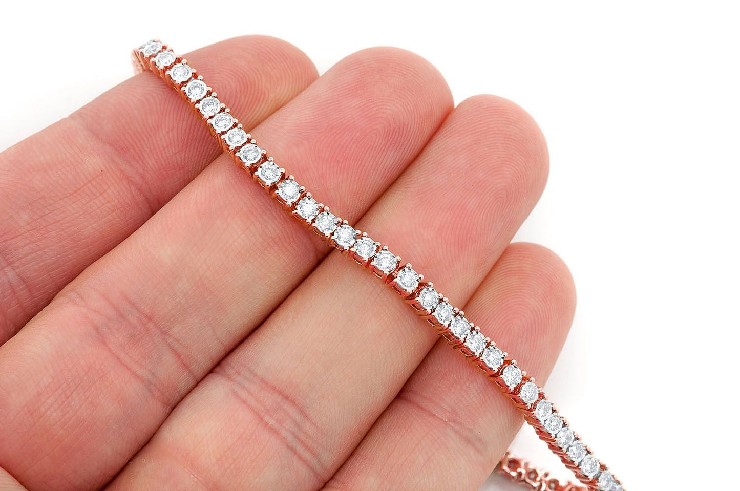 2PT MIRACLE SET DIAMOND BRACELET 14K SOLID GOLD 1.25CTW