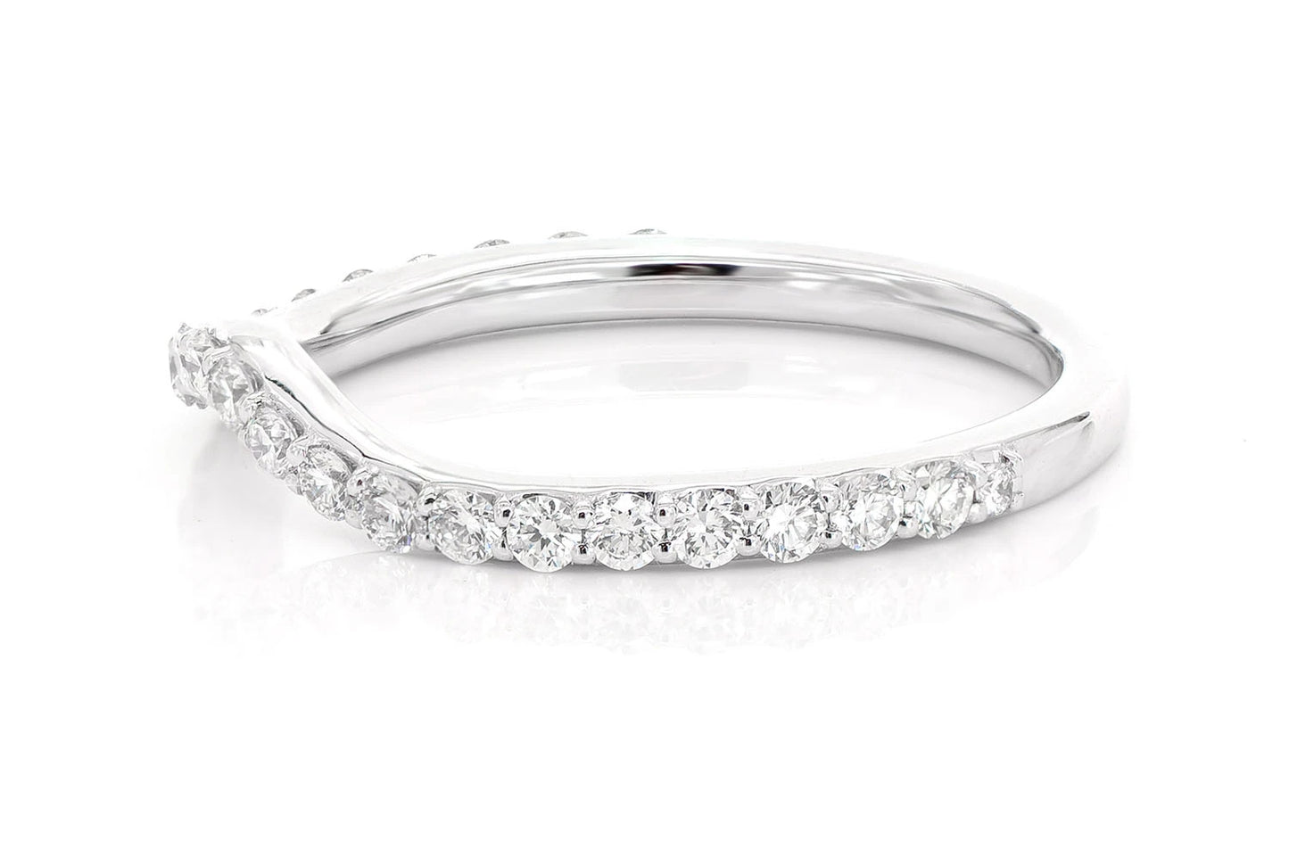 PITCH A CURVED DIAMOND BAND 14K SOLID GOLD 0.40CTW