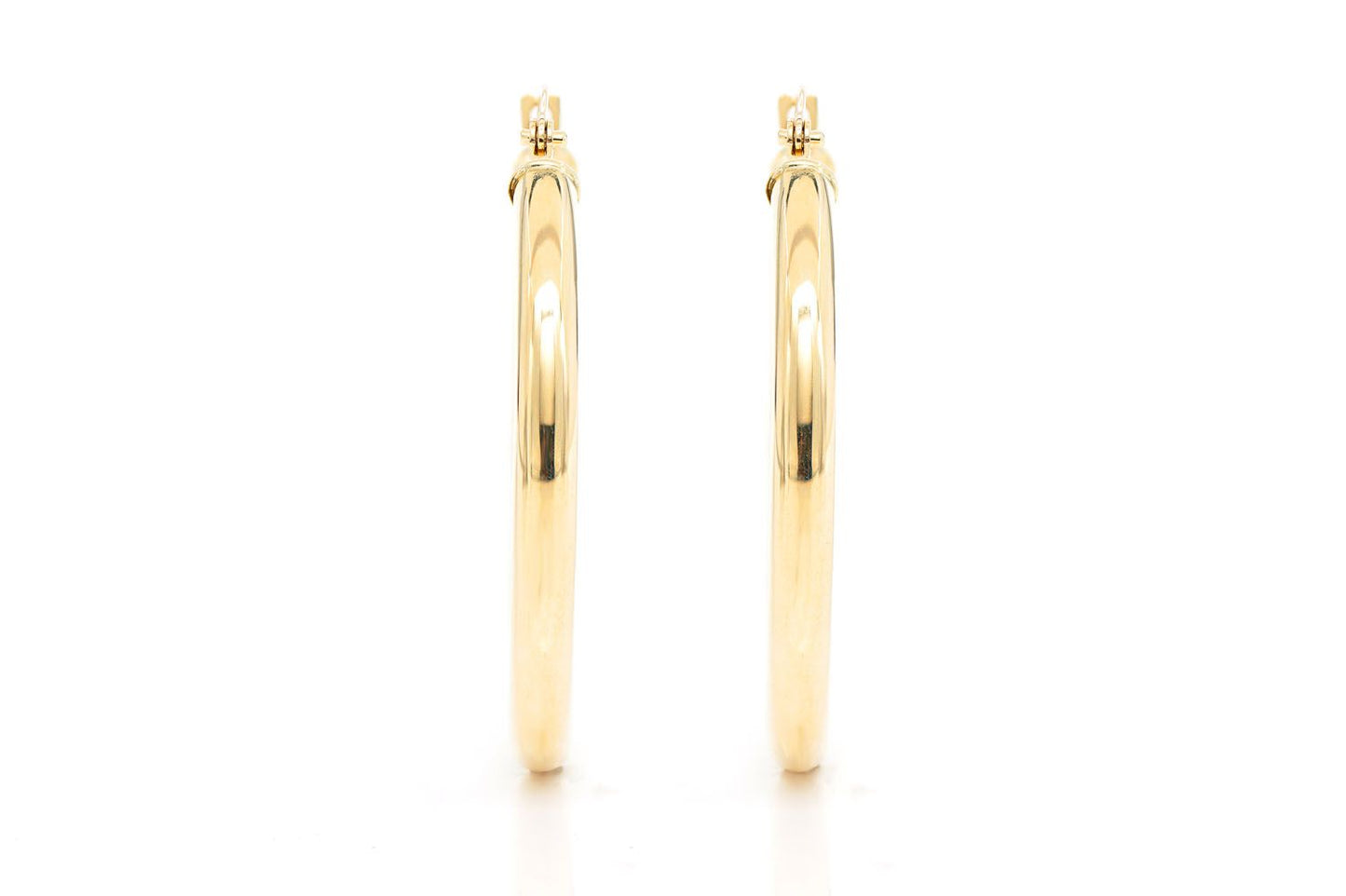 3MM HOOP EARRINGS 14K SOLID GOLD MEDIUM