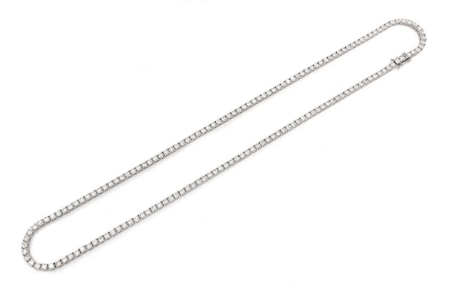 12PT PRONG SET DIAMOND TENNIS NECKLACE 14K SOLID GOLD 20.00CTW