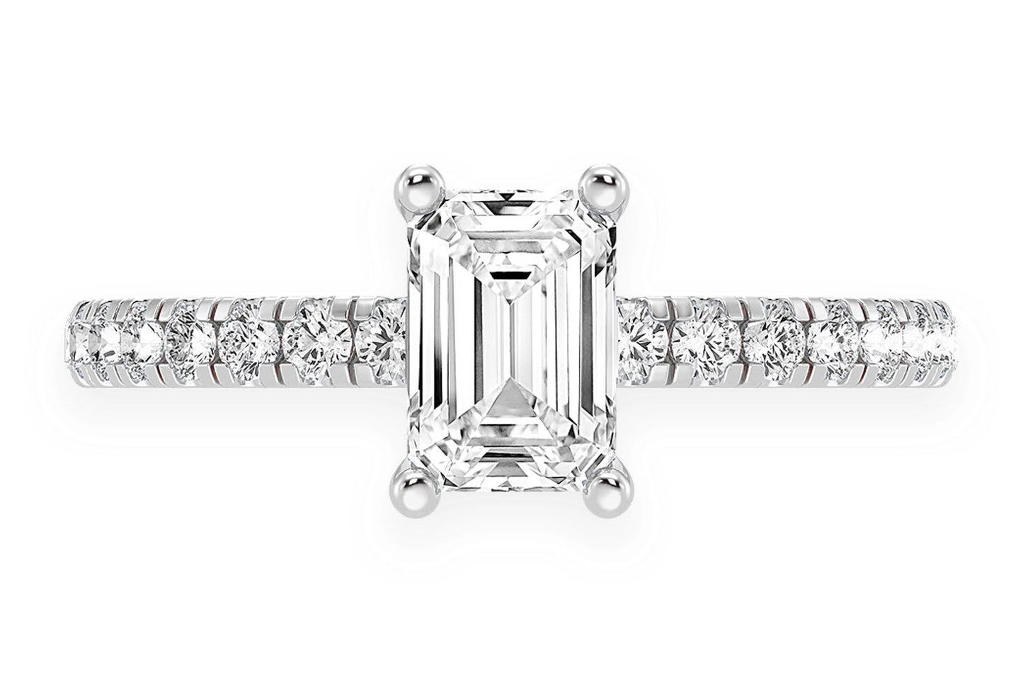 THINN - 0.75CT EMERALD CUT SOLITAIRE - DIAMOND ENGAGEMENT RING
