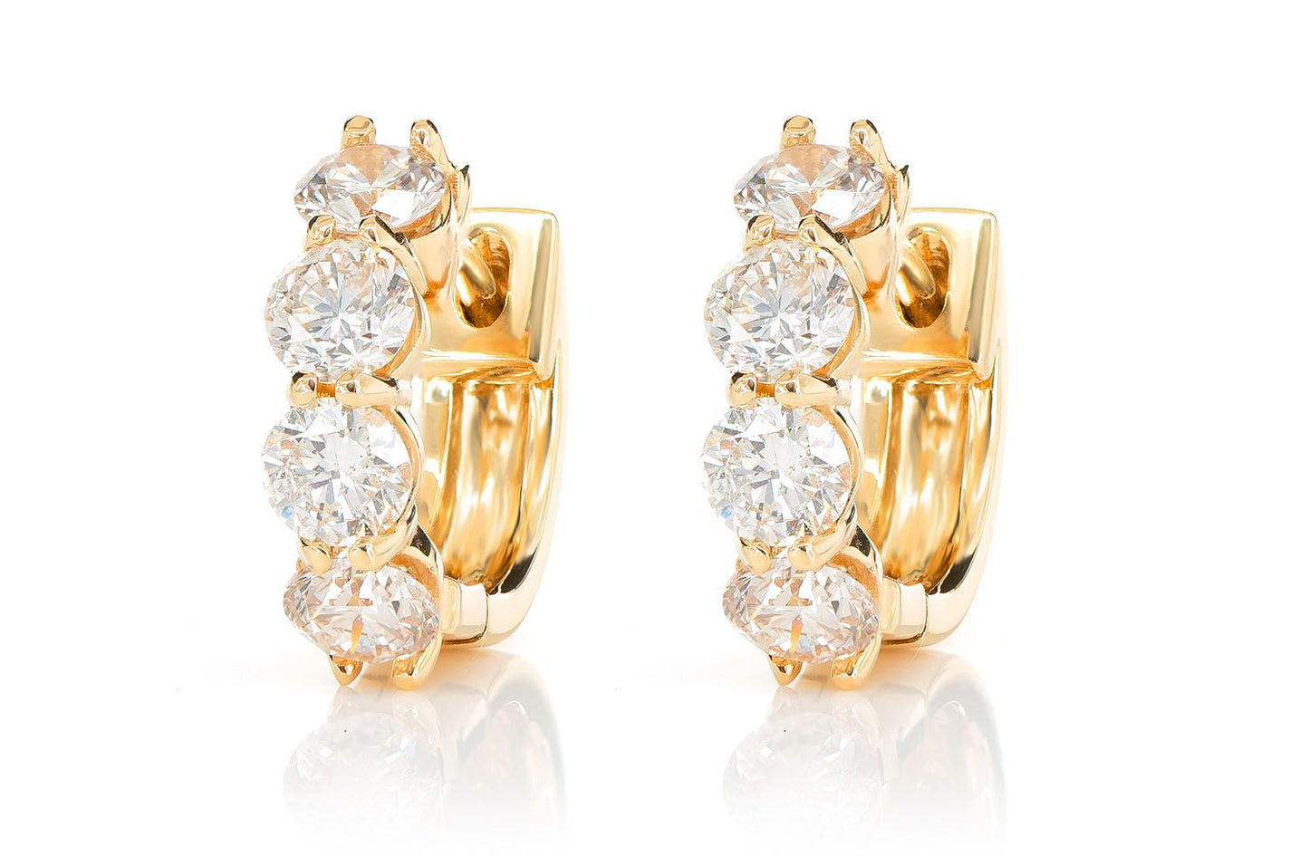 20PT DIAMOND HOOP EARRINGS 14K SOLID GOLD 1.60CTW