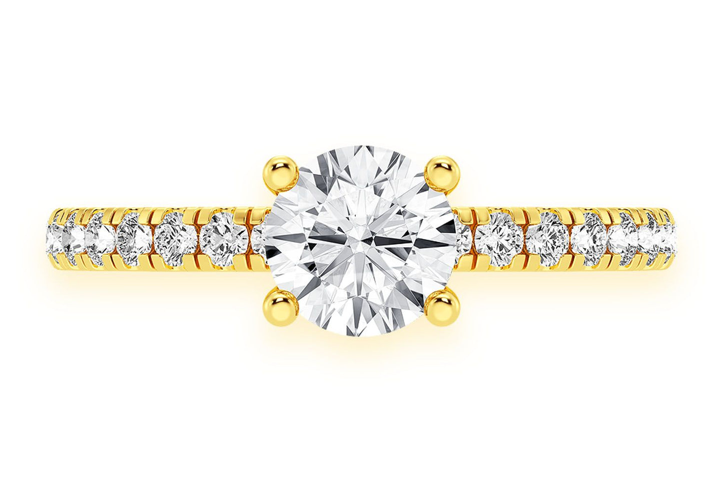 THINN - 0.75CT ROUND SOLITAIRE - ONE ROW UNDER HALO - DIAMOND ENGAGEMENT RING