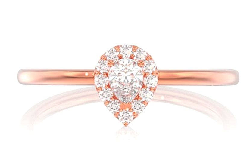 0.25CTW PEAR HALO SCALLOP - DIAMOND ENGAGEMENT RING