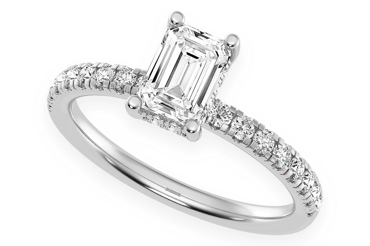 THINN - 0.75CT EMERALD CUT SOLITAIRE - DIAMOND ENGAGEMENT RING