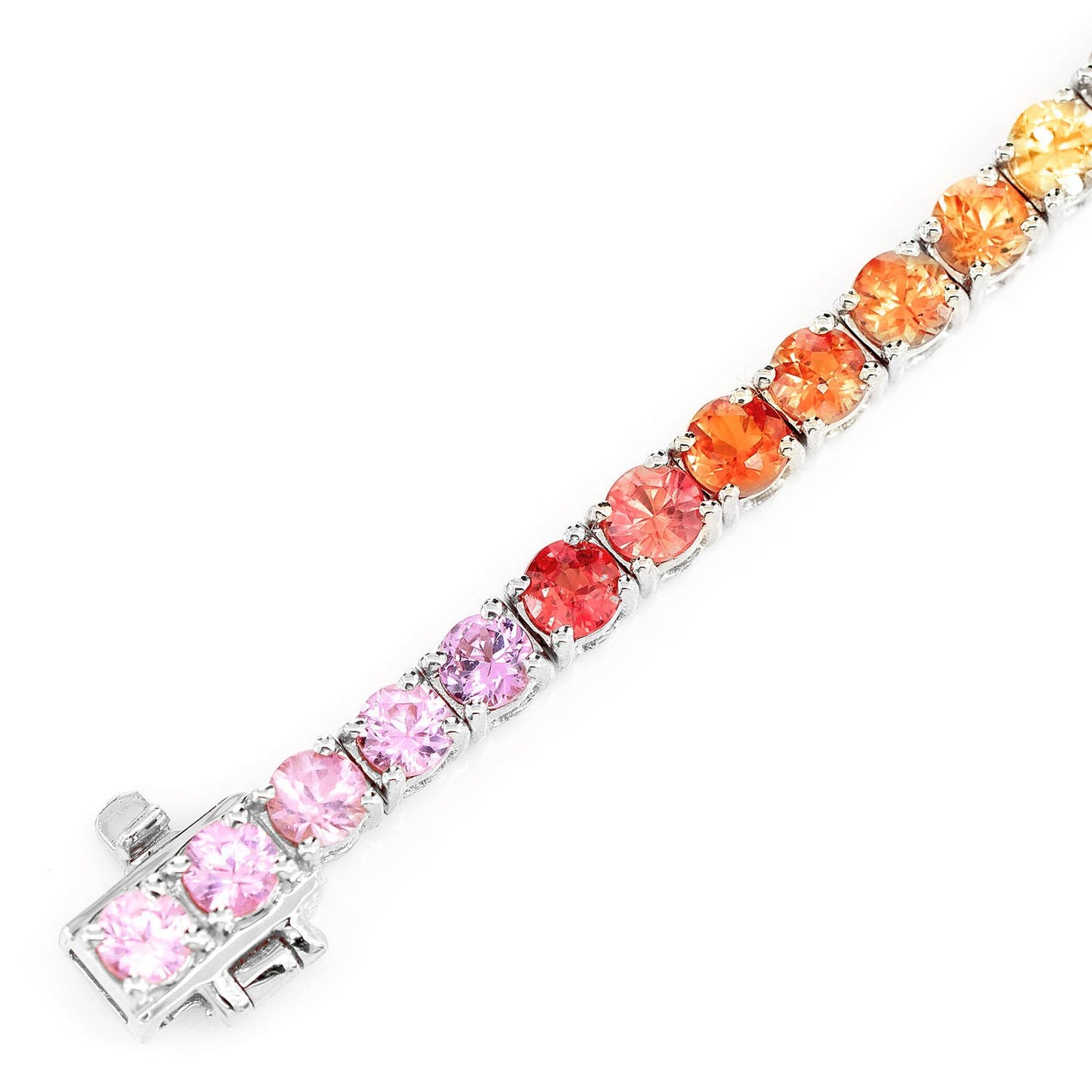 BRĂȚARĂ CU SAFIR CURCUBEU, AUR MASIV DE 14K, 7.30 CT