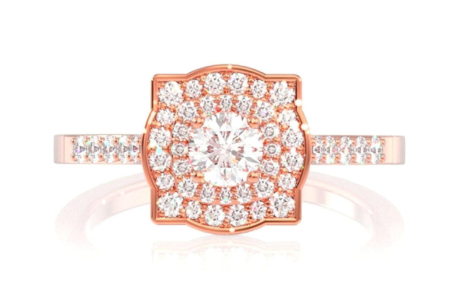 0.50CTW DOUBLE LAYER UNDER HEART - DIAMOND ENGAGEMENT RING