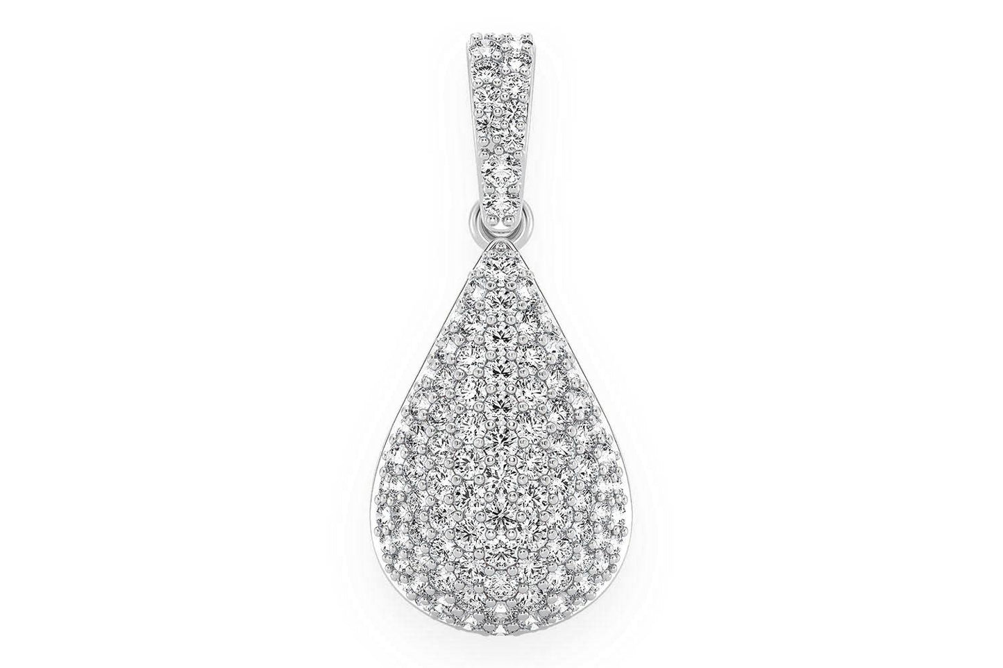 PANDANT CU DIAMANT CU PICĂTURĂ DE APĂ, AUR MASIV DE 14K, 0.60CT