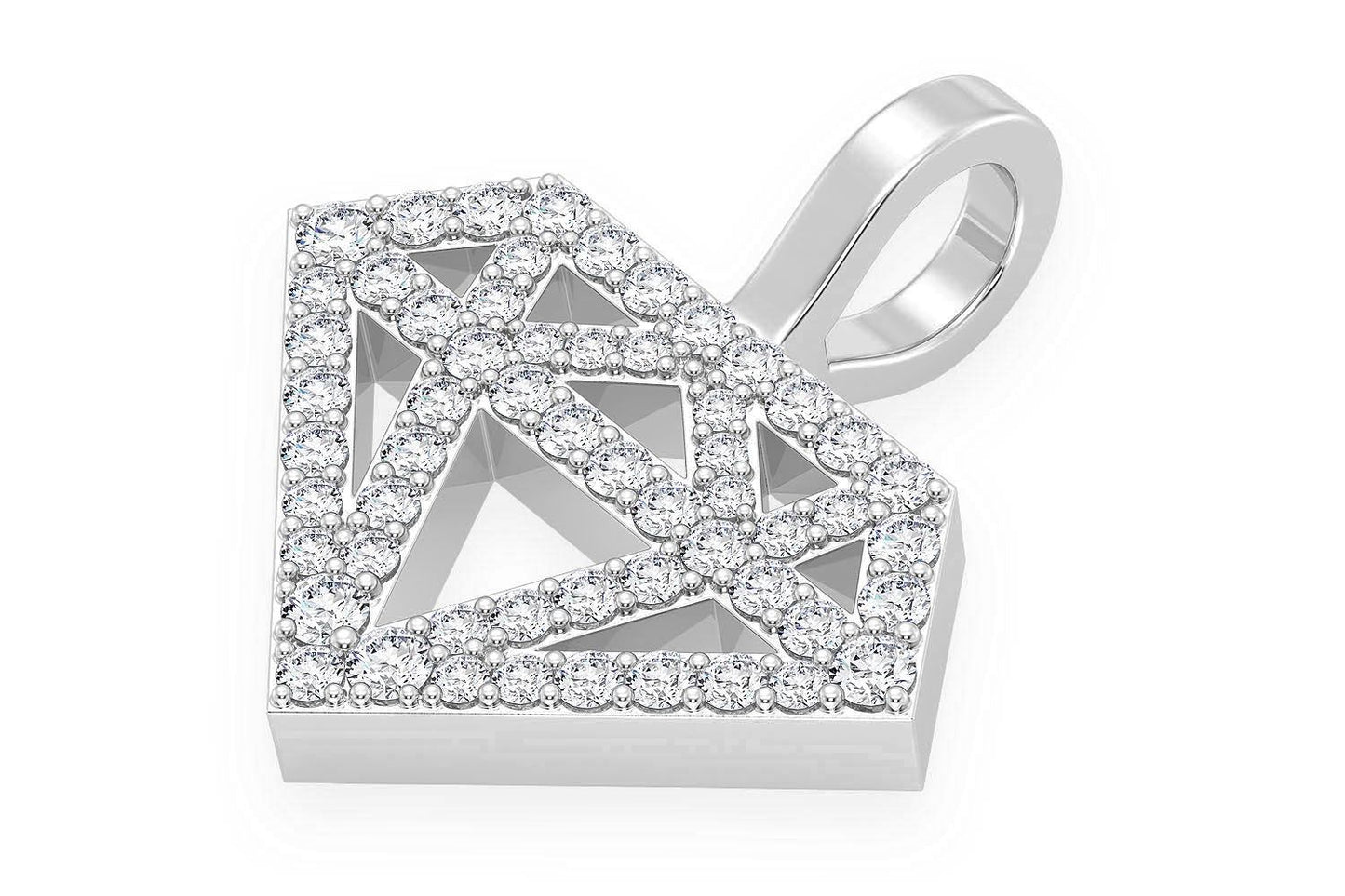DIAMOND SILHOUETTE PENDANT 14K SOLID GOLD .35CTW