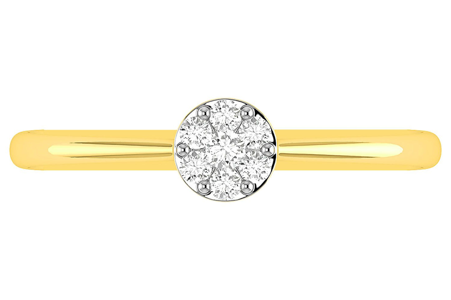 INEL ROTUND CU DIAMANTE, AUR MASIV DE 14K, 0.10CTW