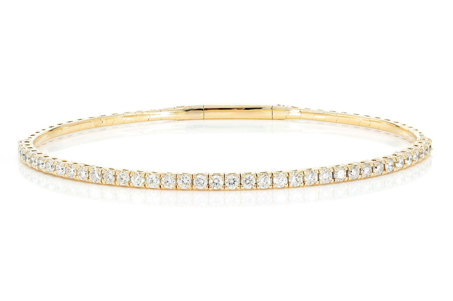 4PT PRONG SET DIAMOND TENNIS BRACELET FLEX BANGLE 1.50CTW 14K SOLID GOLD
