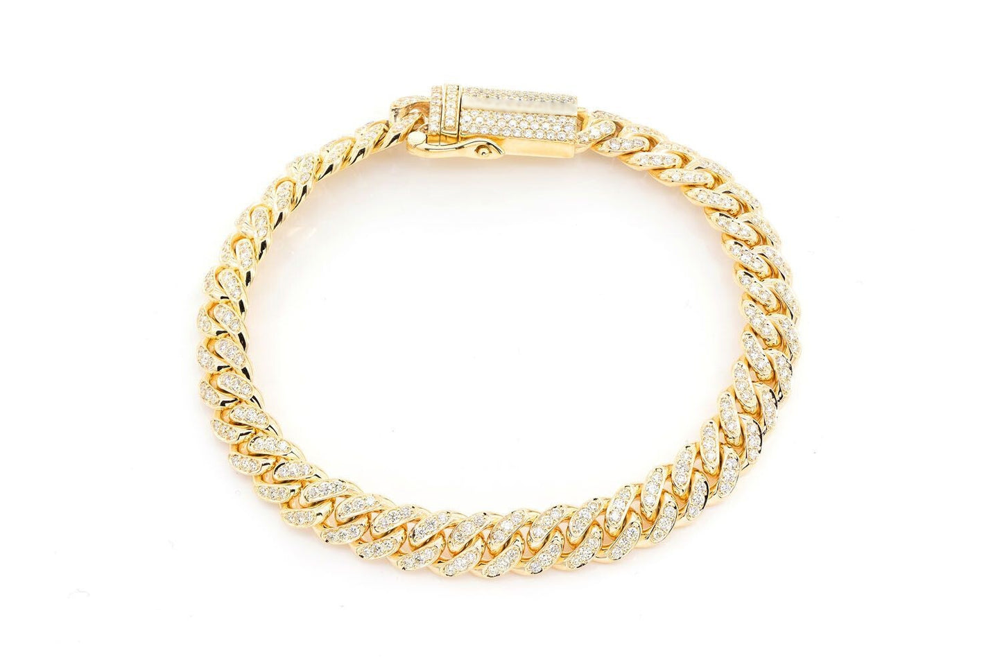 8MM MIAMI CUBAN DIAMOND BRACELET 14K SOLID GOLD 4.00CTW