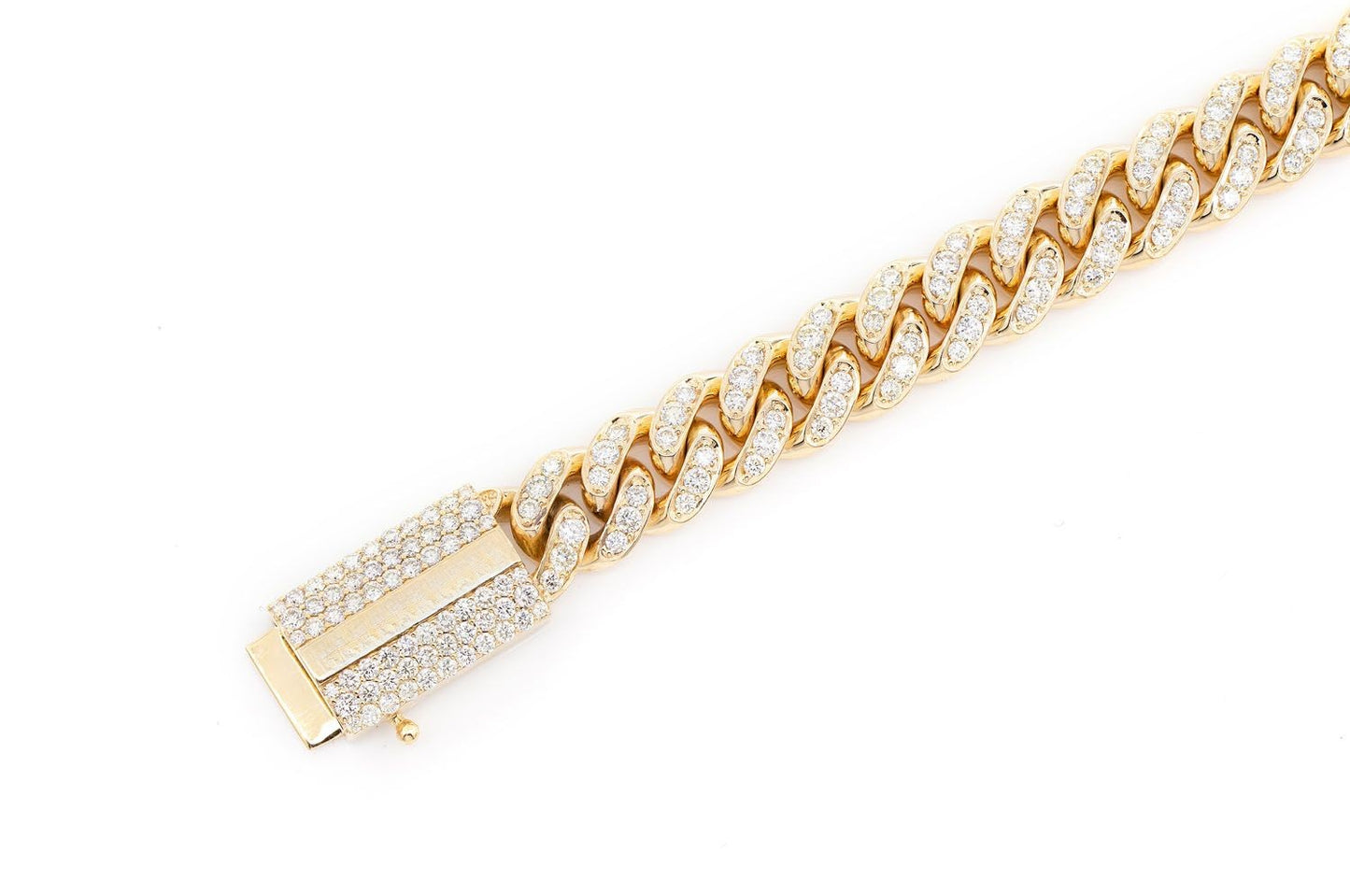 8MM MIAMI CUBAN DIAMOND BRACELET 14K SOLID GOLD 4.00CTW