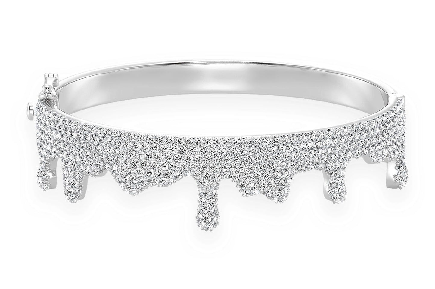 DRIP DIAMOND BANGLE 14K SOLID GOLD 5.50CTW