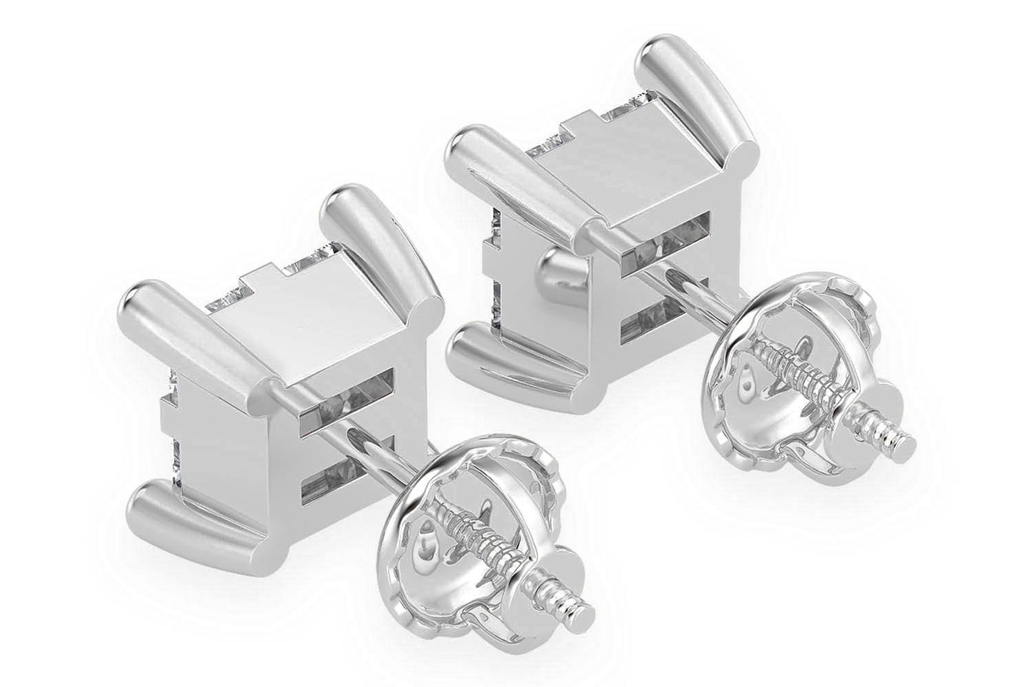 0.25CTW QUAD STUD DIAMOND EARRINGS 14K SOLID GOLD