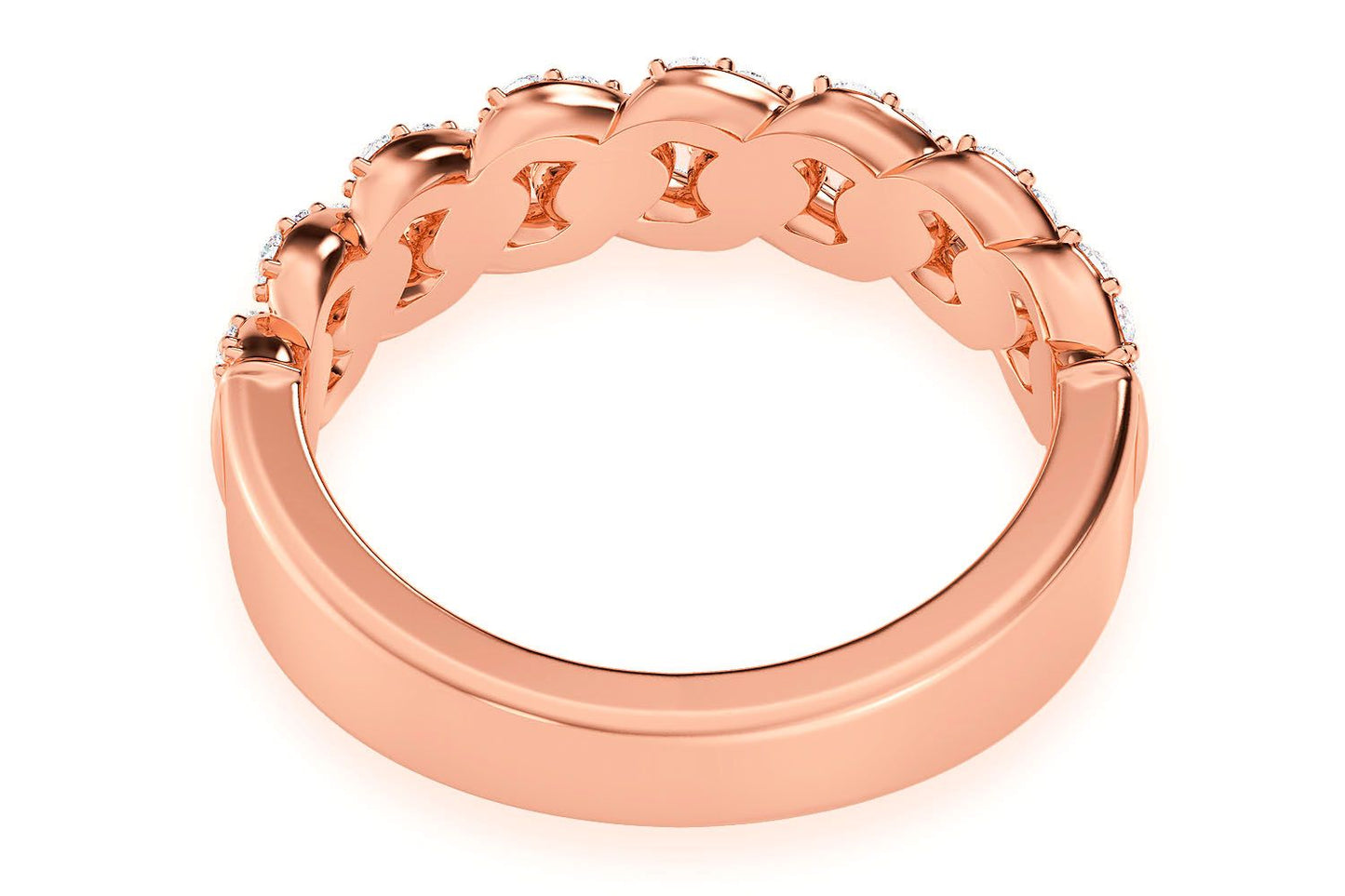 CUBAN DIAMOND RING 14K SOLID GOLD 0.55CTW