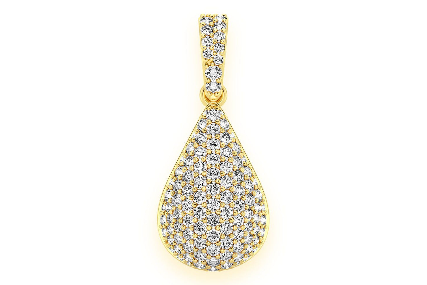 PANDANT CU DIAMANT CU PICĂTURĂ DE APĂ, AUR MASIV DE 14K, 0.60CT