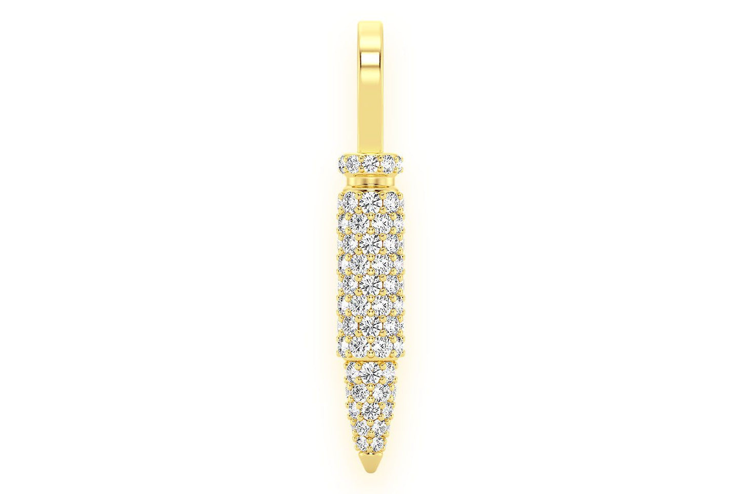 BULLET DIAMOND PENDANT 14K SOLID GOLD .65CTW