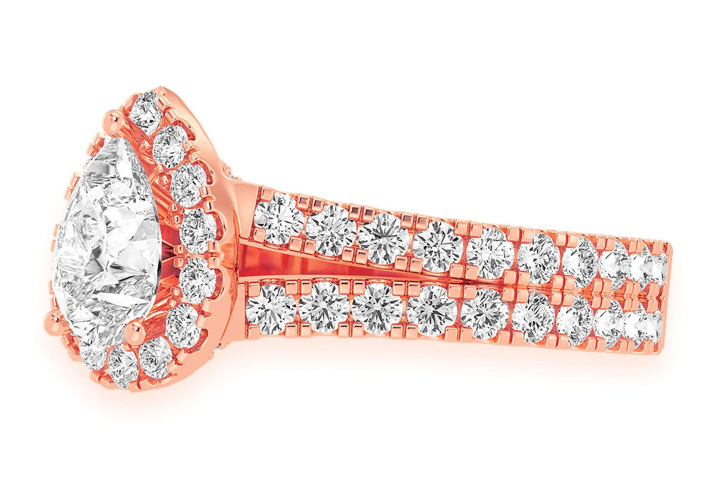 SFINX - SOLITAR CU PARĂ 1.00CT - SCALLOP DESPĂRTAT PE DOUĂ RÂNDURI - INEL DE LOGODNĂ CU DIAMANT