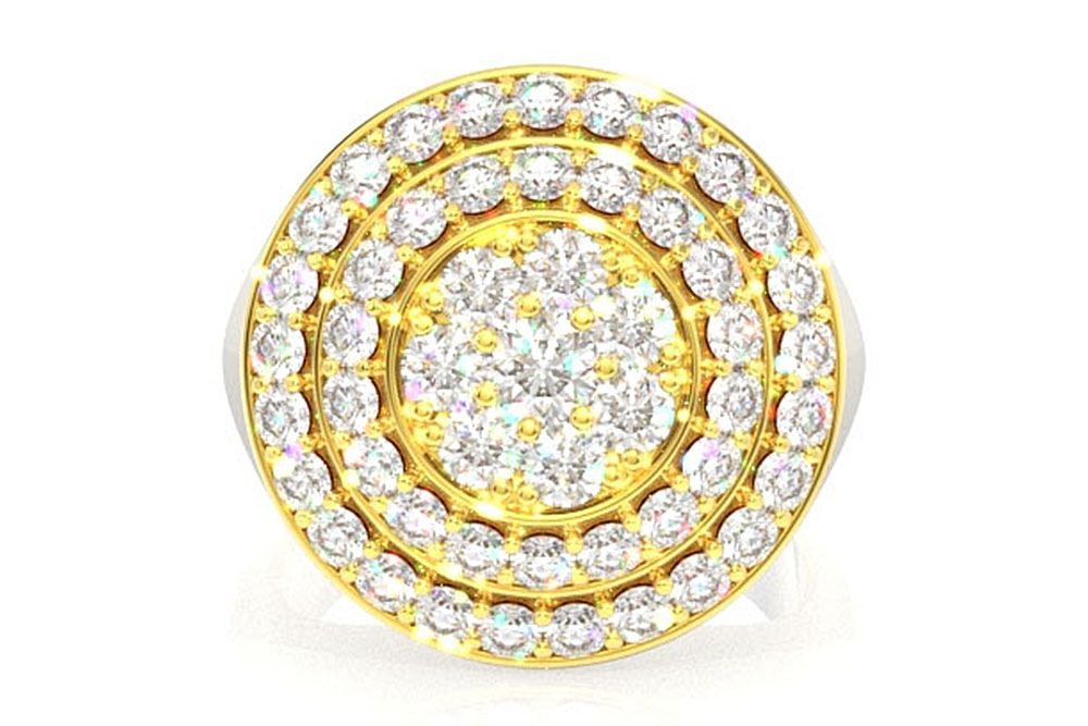 INEL CU DIAMANT LOLLIPOP, AUR MASIV DE 14K, 1.75CT
