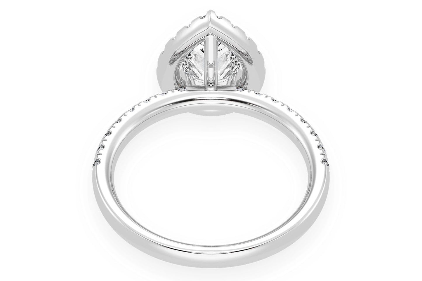 THAV - 0.75CT SOLITAIRE PEAR SHAPE HALO - DIAMOND ENGAGEMENT RING