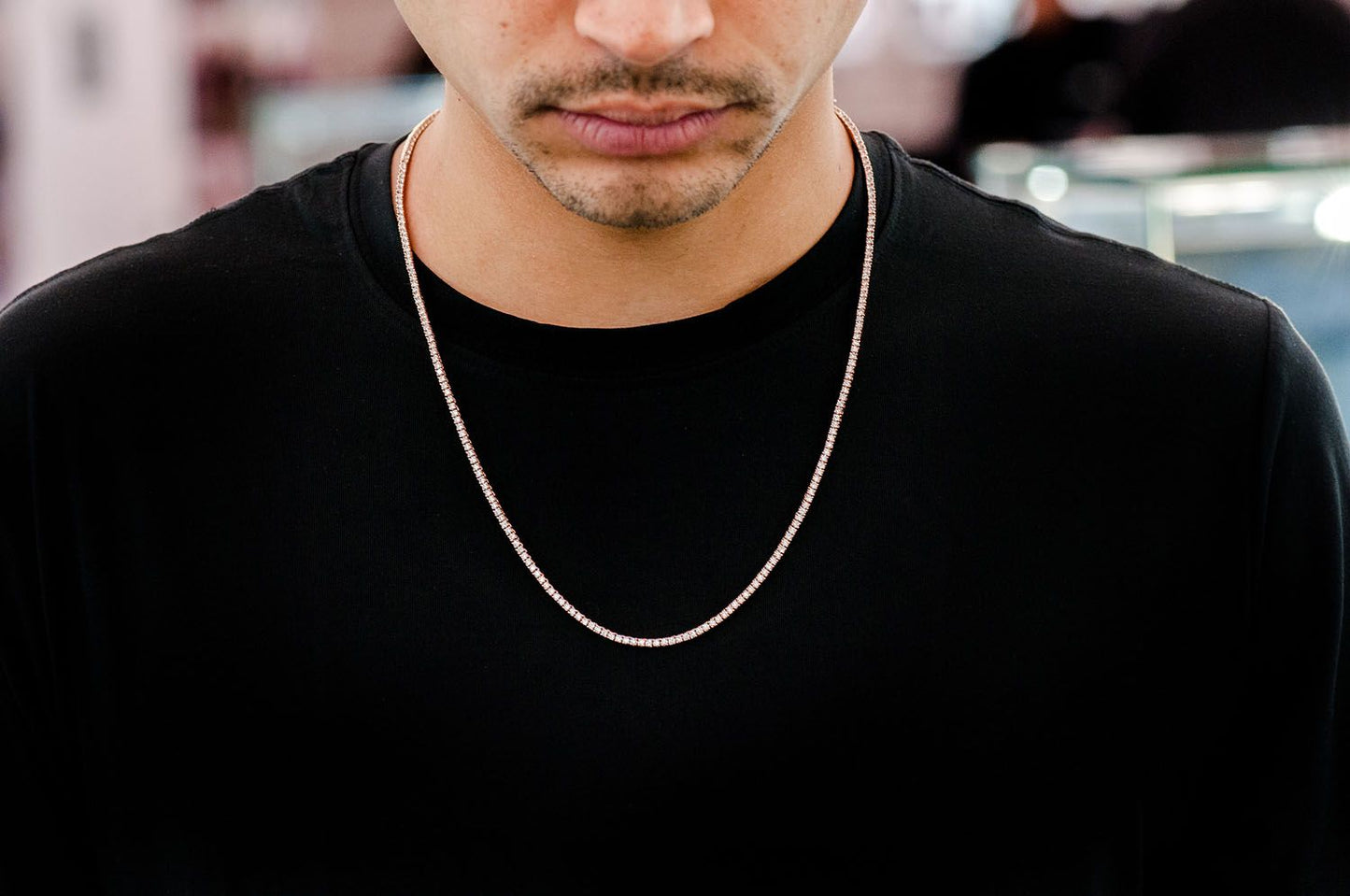 2PT PRONG SET TENNIS NECKLACE 14K SOLID GOLD 5.50CTW