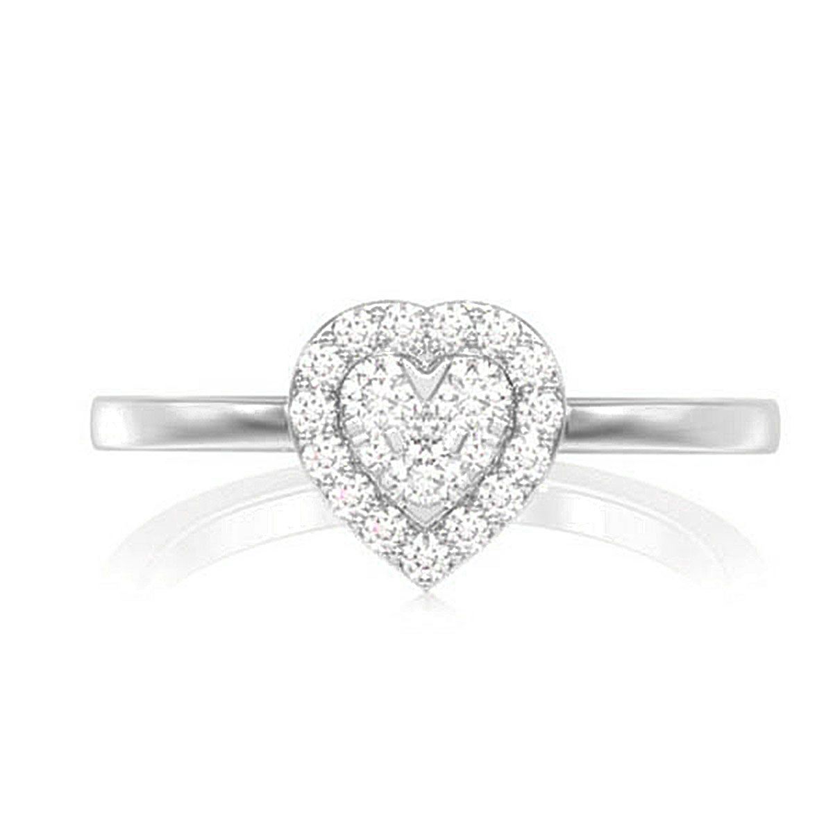 INEL MOZAIC CU INIMĂ ȘI DIAMANT, AUR MASIV DE 14K, 0.25CT