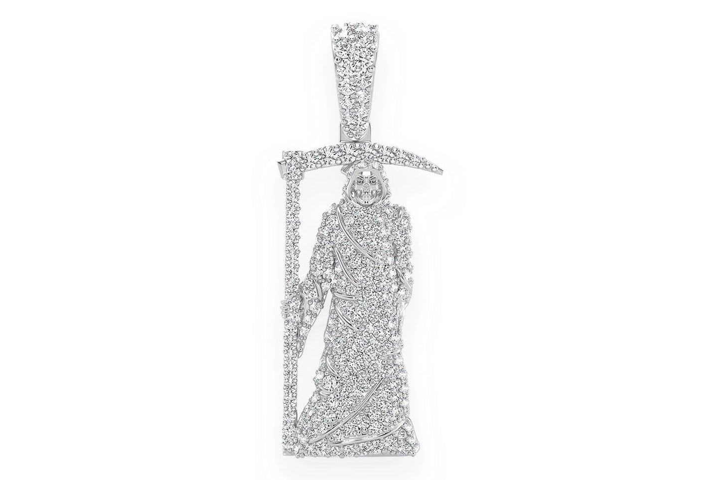 PANDANTIV CU DIAMANT GRIM REAPER, AUR MASIV DE 14K, 1.00CTW