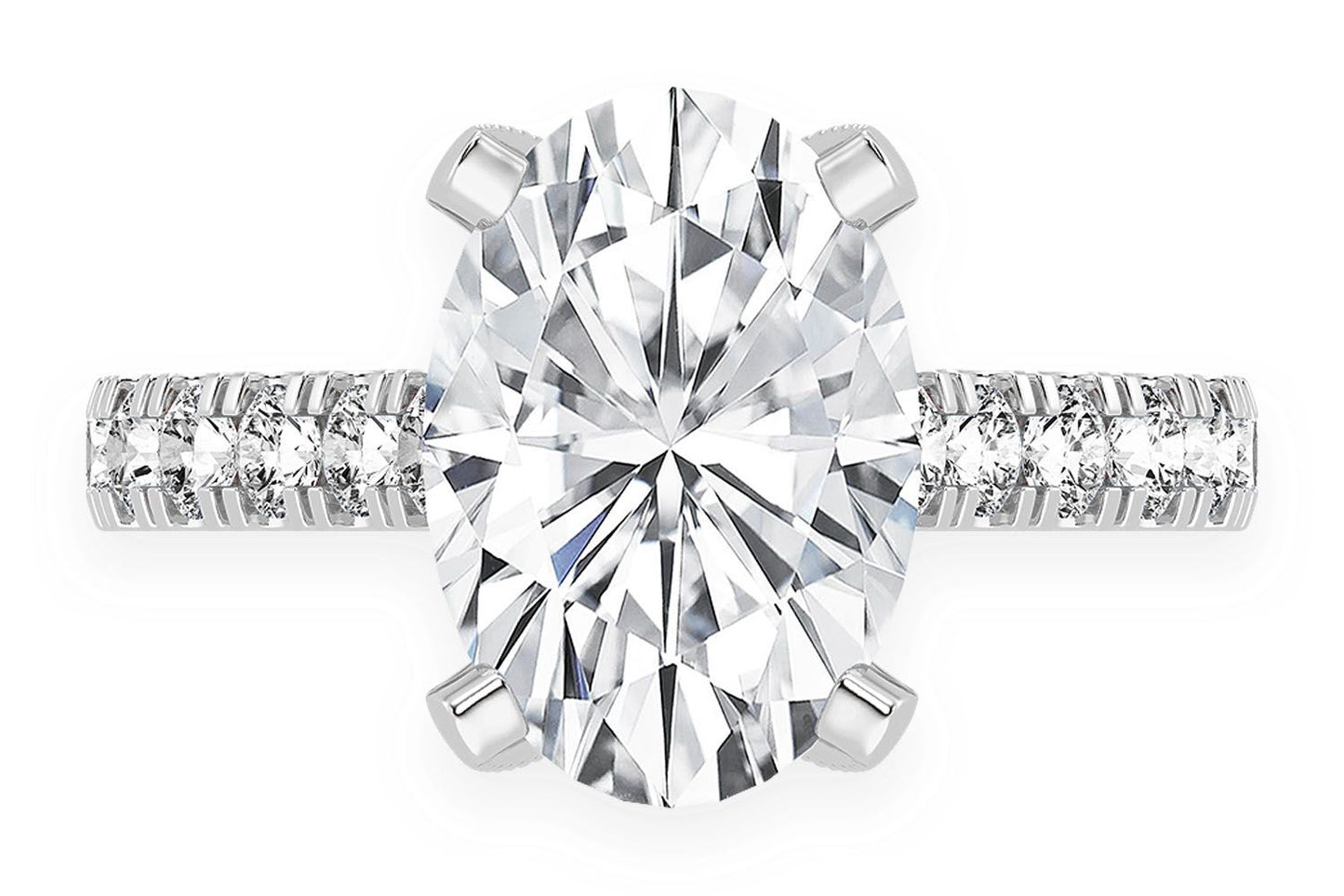 THINN - 3.00CT OVAL DIAMOND ENGAGEMENT RING 14K SOLID GOLD