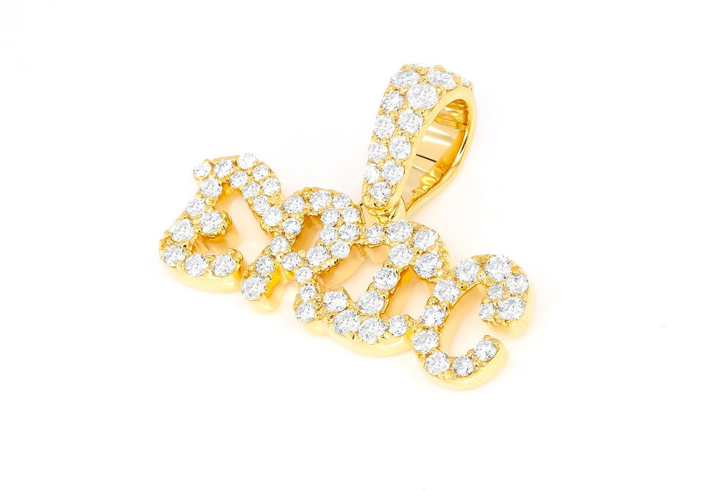 ERIC CUSTOM NAMEPLATE DIAMOND PENDANT 14K SOLID GOLD