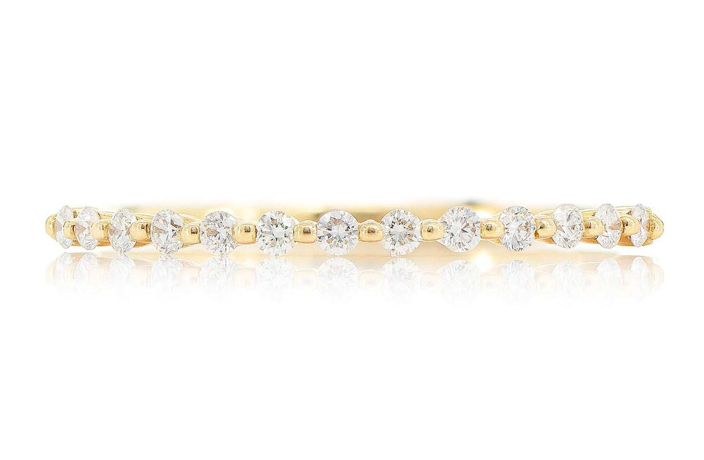 Inel cu diamante suprapuse, aur masiv de 14K, 0.15 ct