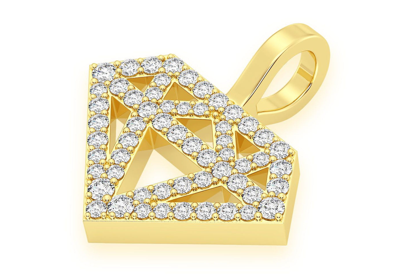 DIAMOND SILHOUETTE PENDANT 14K SOLID GOLD .35CTW