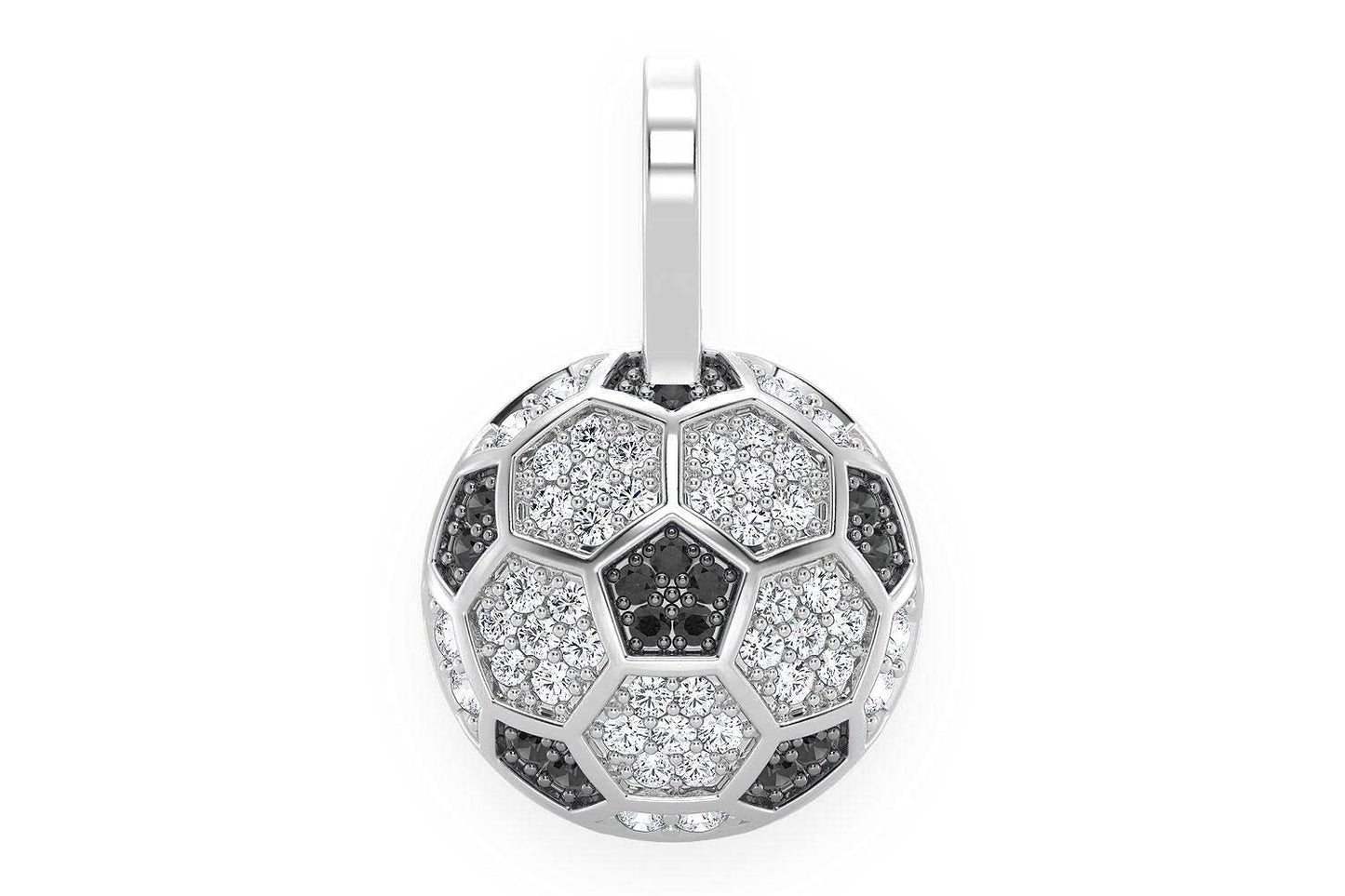 SOCCER BALL FUTBOL DIAMOND PENDANT 14K SOLID GOLD .25CTW