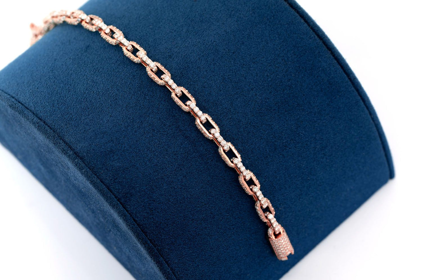 ROLO DIAMOND BRACELET 14K SOLID GOLD 12.00CTW