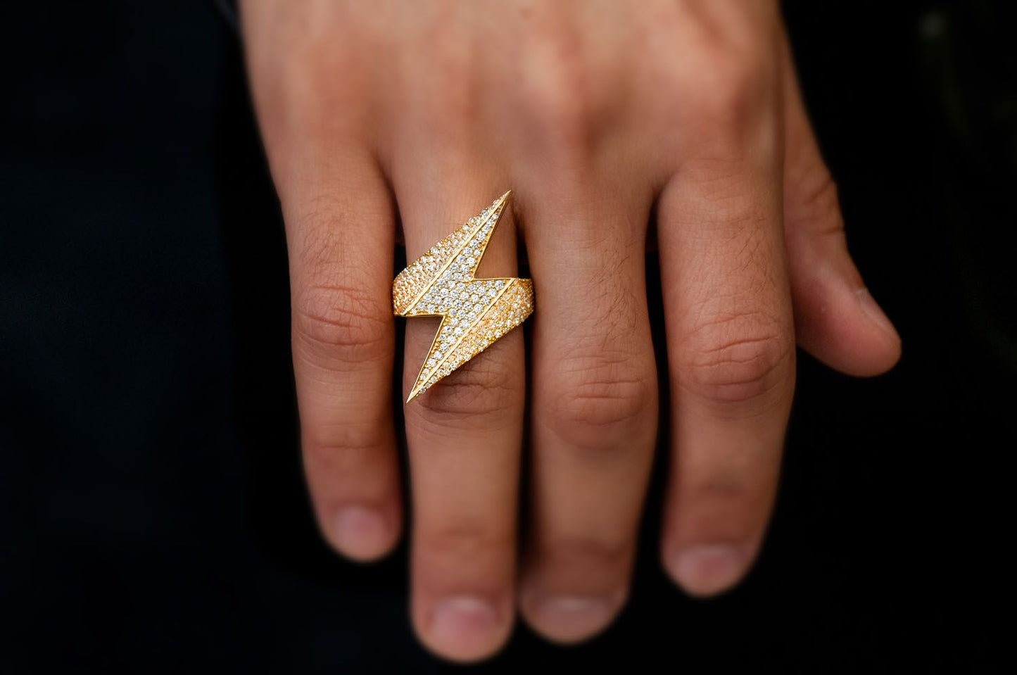 LIGHTNING BOLT DIAMOND RING 14K SOLID GOLD 2.25CTW
