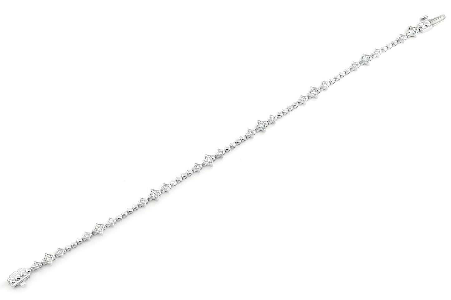 BEADED FOUR POINT STAR TRIO BRACELET 14K SOLID GOLD 0.60CTW