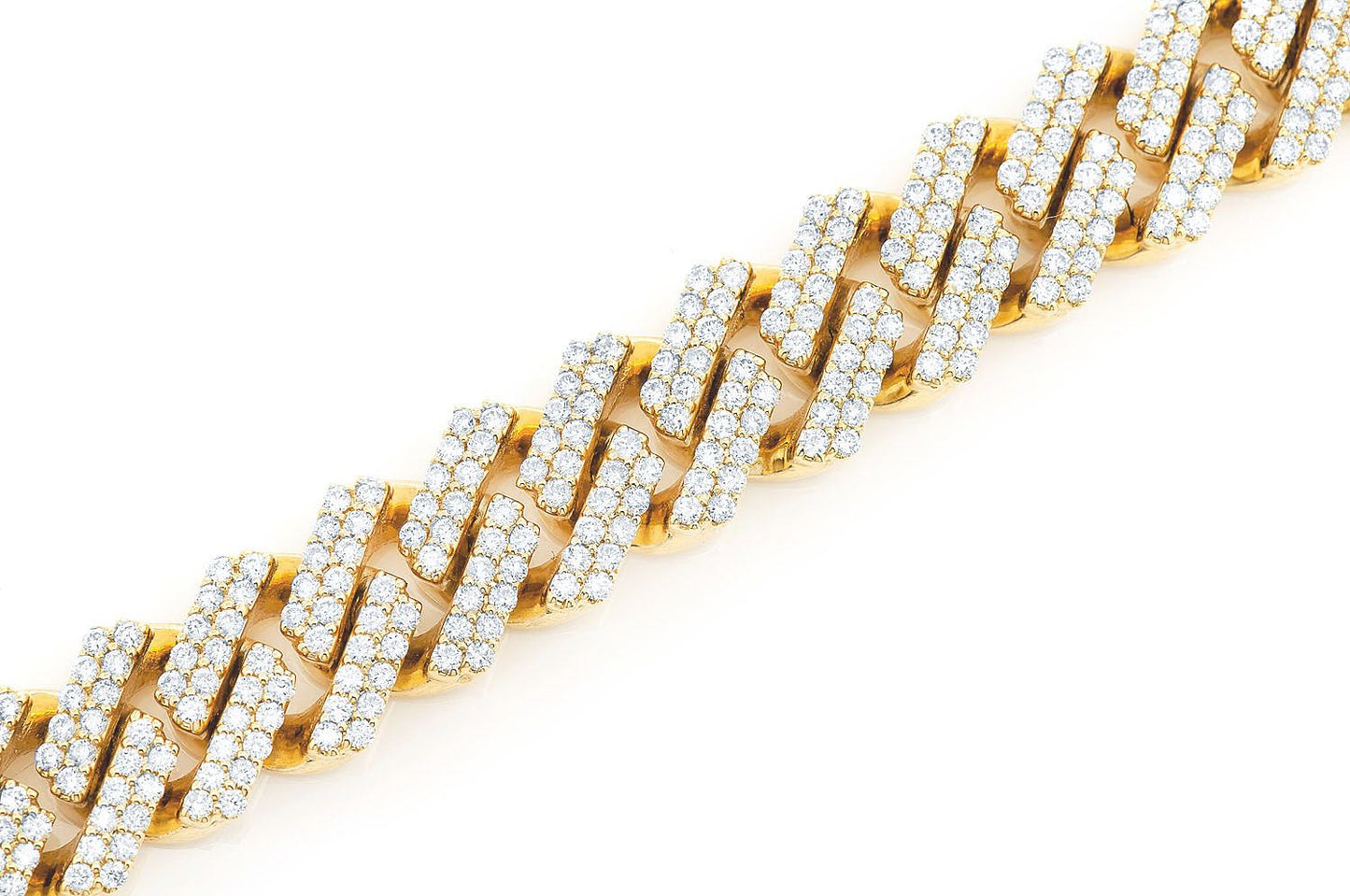 11MM RAISED DIAMOND CUBAN LINK BRACELET 14K SOLID GOLD 8.50CTW