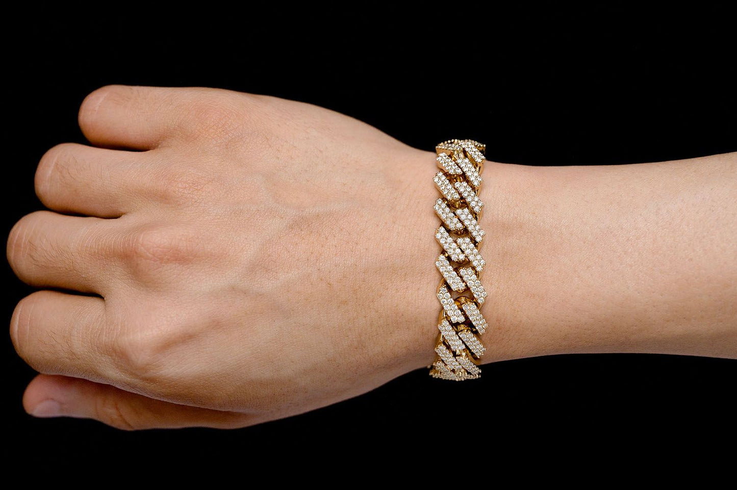 13MM RAISED DIAMOND CUBAN LINK BRACELET 14K SOLID GOLD 11.50CTW