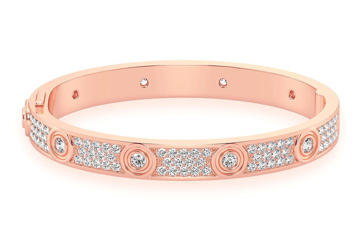 FULL DIAMOND ETERNITY DIAMOND BANGLE 14K SOLID GOLD 6.05CTW