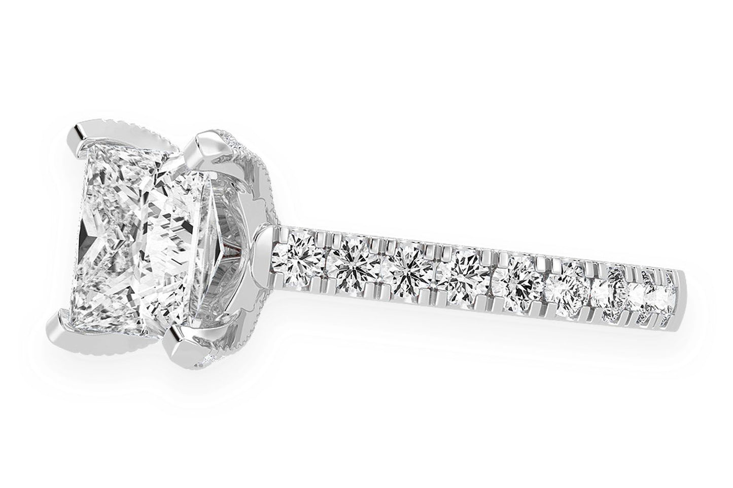 THINN - 3.00CT PRINCESS CUT - DIAMOND ENGAGEMENT RING