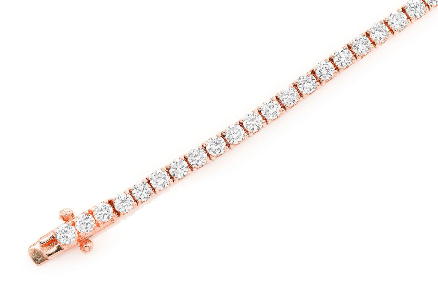 6PT PRONG SET DIAMOND TENNIS BRACELET 14K SOLID GOLD 4.60CTW